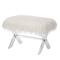 Glitzhome® 25.5" White Faux Fur Acrylic Bench